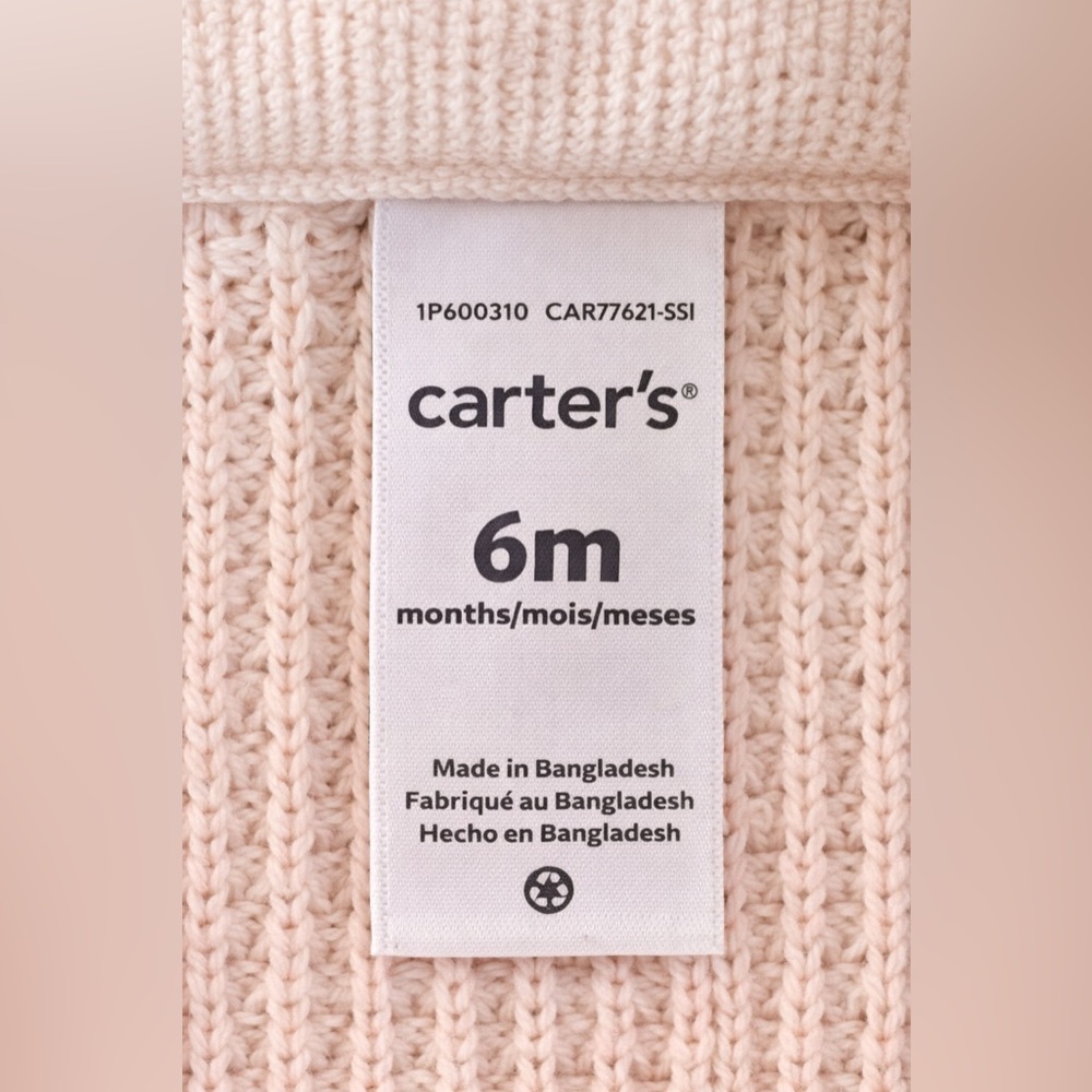 Carter’s Hooded Sweater Cardigan – Baby Size 6 Months - Picture 5 of 5
